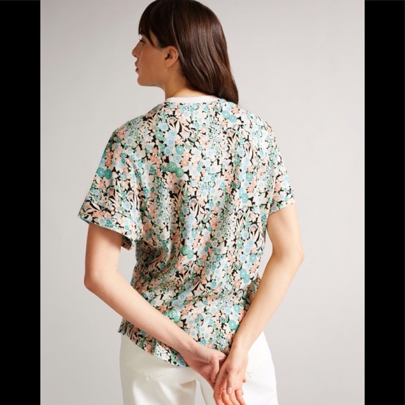 New With Tags Ted Baker London Womens Domela Linen Printed Tee Multiple Sizes - Picture 6 of 7